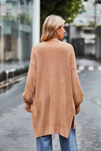 Open Front Dropped Shoulder Longline Cardigan (28)