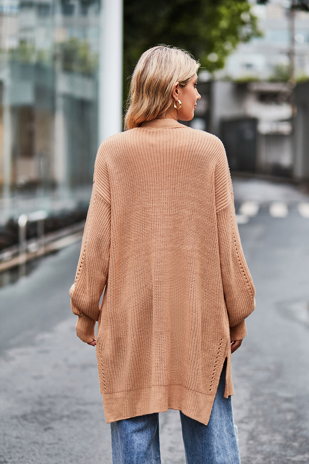 Open Front Dropped Shoulder Longline Cardigan (28)
