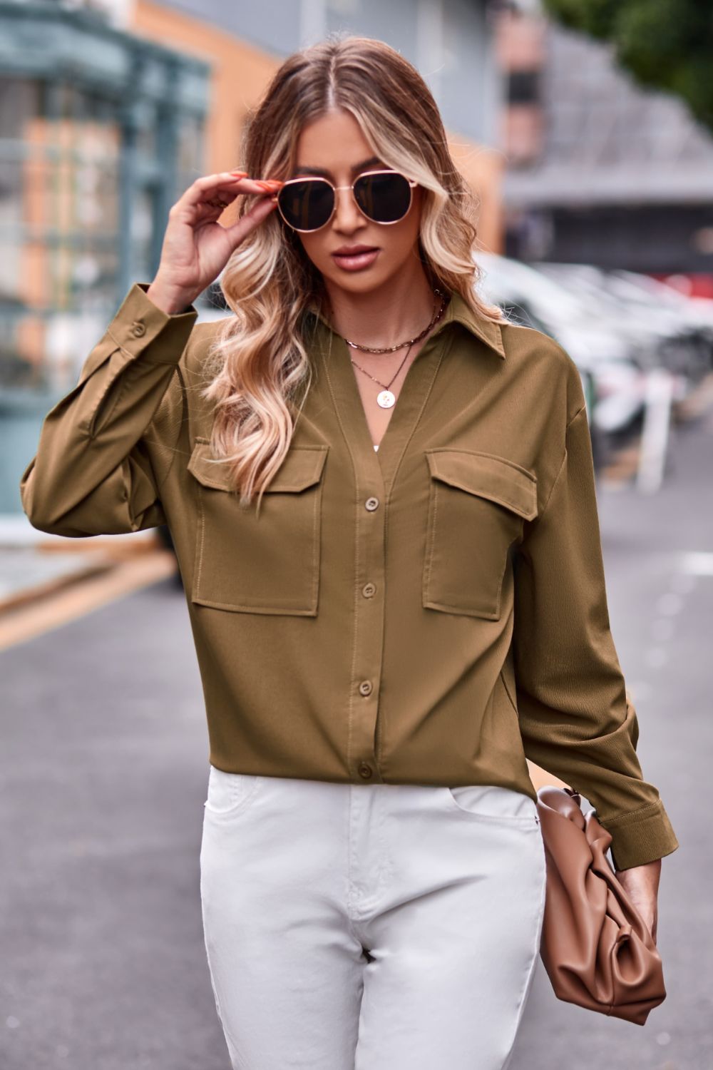 Dropped Shoulder Longline Shirt Pockets (3)