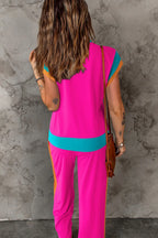 Contrast Round Neck Top Pants Set (11)