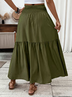 Smocked Waist Tiered Skirt (2)