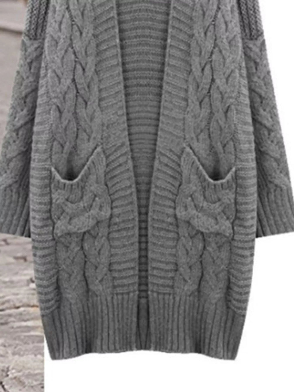 Chunky Knit Open Front Cardigan (15)