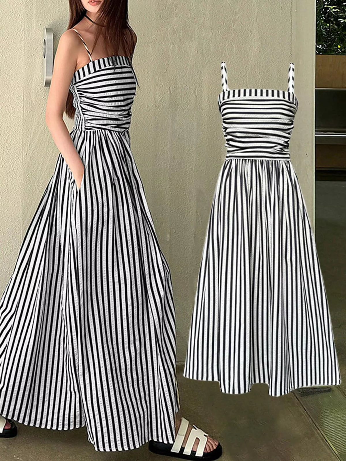 Striped Sleeveless Maxi Dress (4)