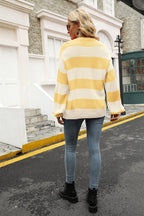 Striped Balloon Sleeve Knit Pullover (12)