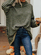 Striped Turtleneck Sweater Pockets (8)
