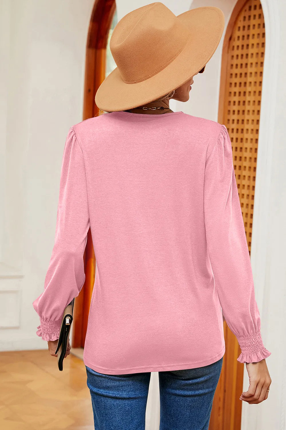 V-neck Long Sleeve T-shirt (16)