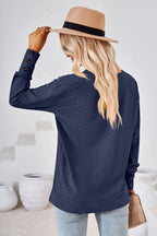 V-neck Long Sleeve Blouse (18)