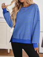 Exposed Seam Striped Contrast Sweatshirt (10)