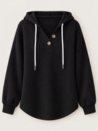 Full Size Waffle Knit Button Detail Hoodie Plus (23)