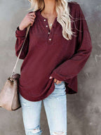 Buttoned Drop Shoulder Top (18)