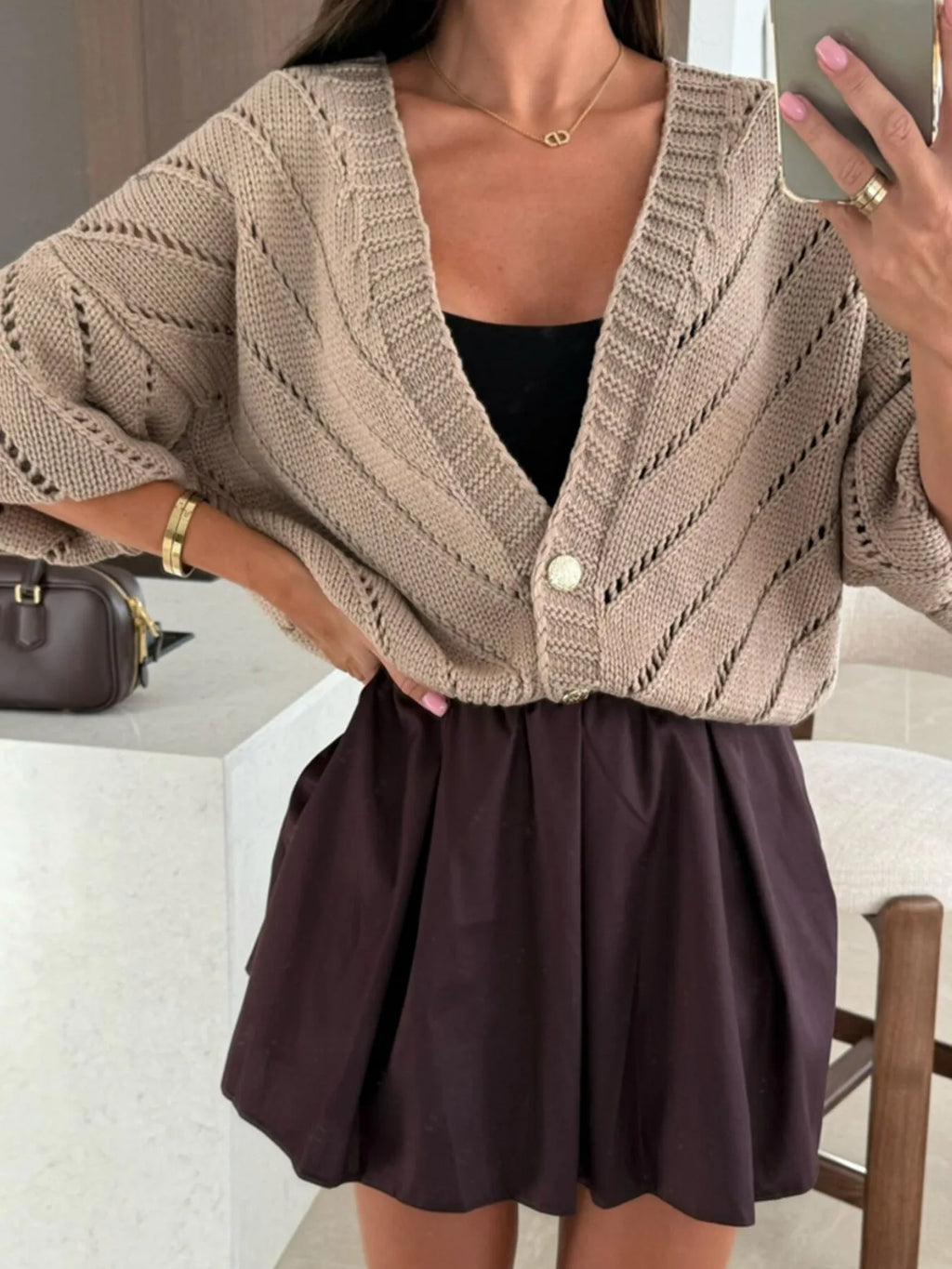 Openwork Long Sleeve Cardigan (6)