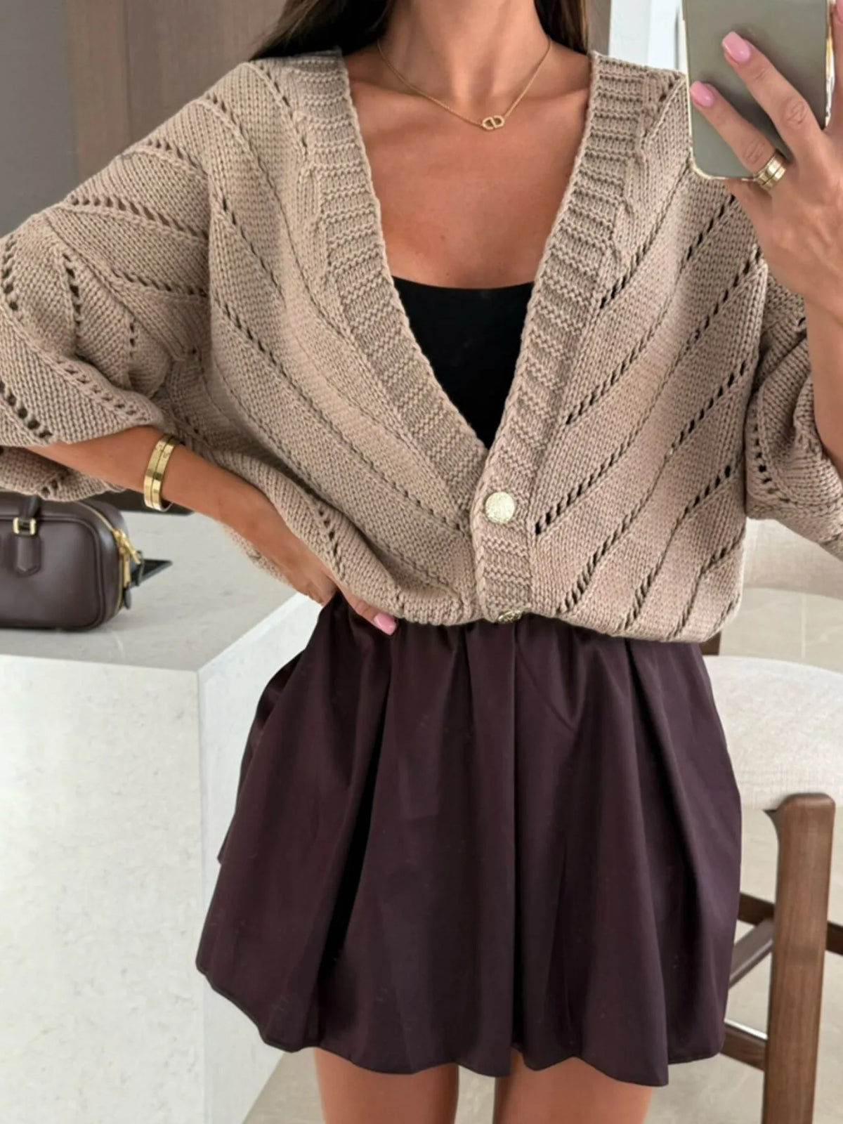 Openwork Long Sleeve Cardigan (6)