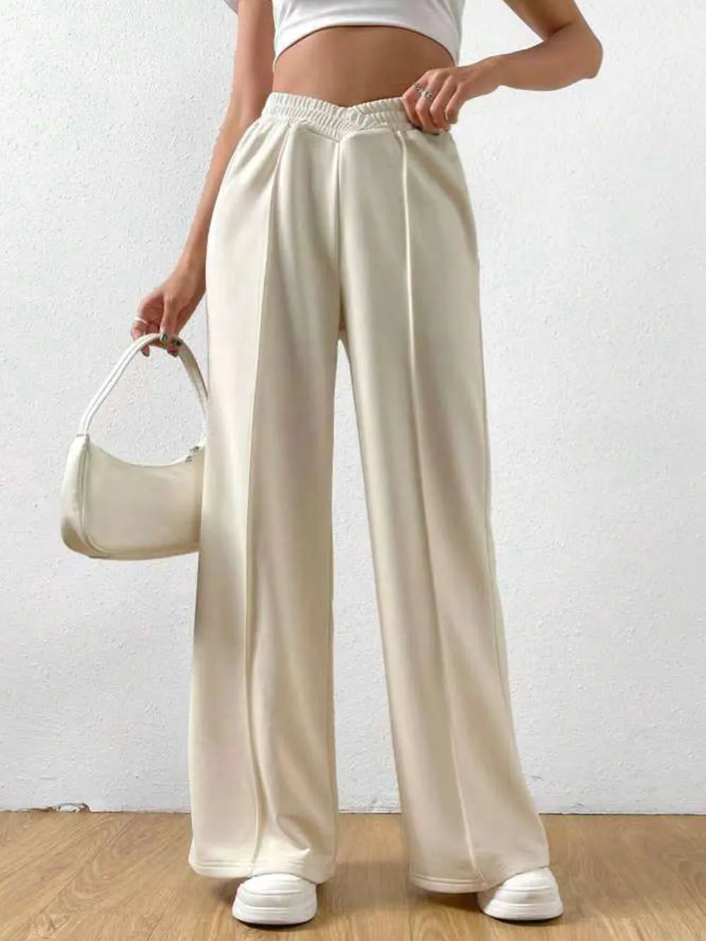 Elastic Waist Wide Leg Pants (5)