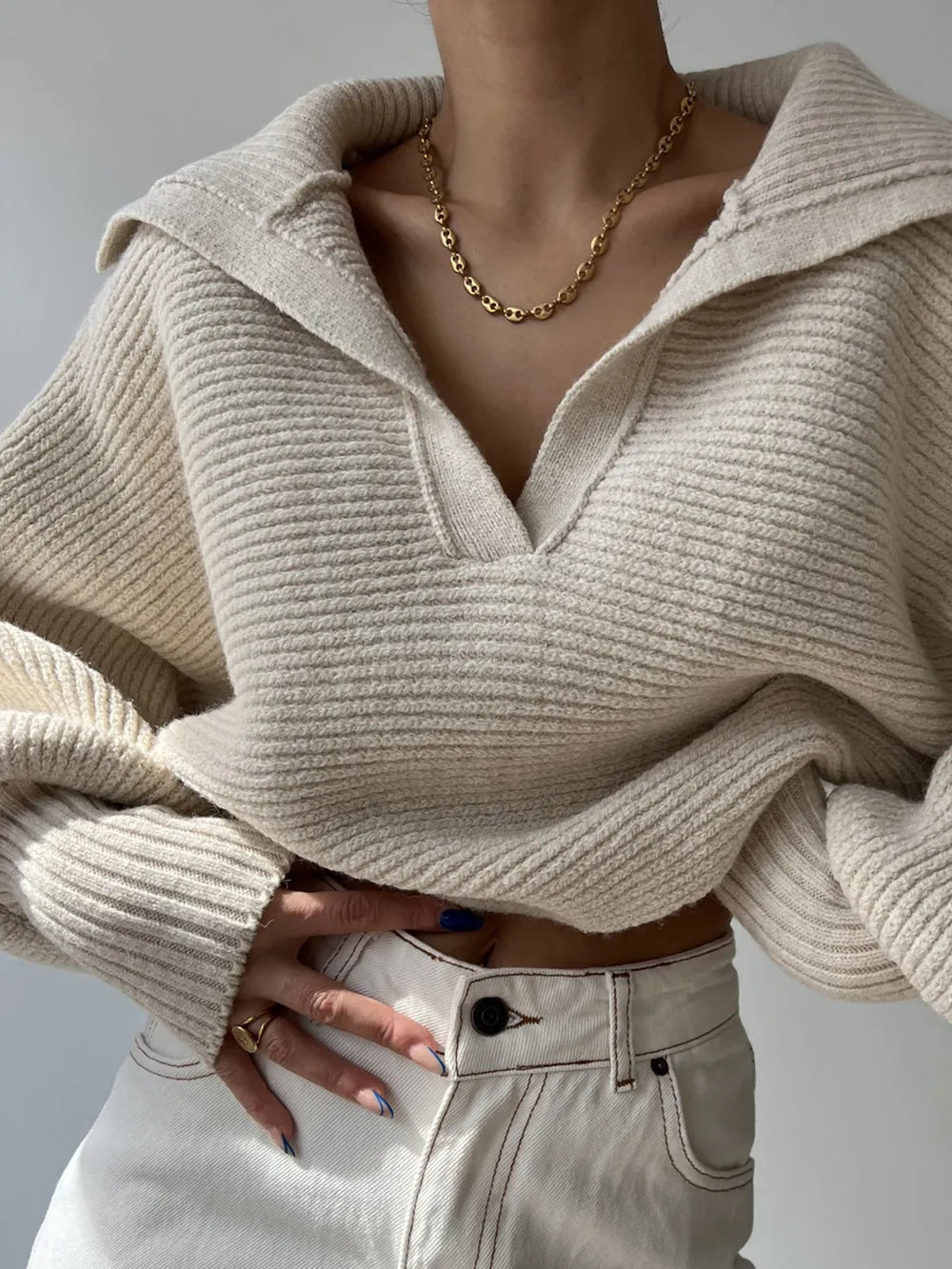 Johnny Collar Long Sleeve Sweater (5)
