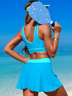 Scoop Neck Top Skort Swim Set (26)