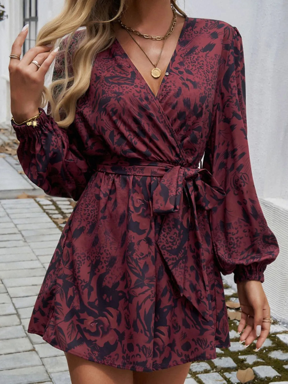Tied Surplice Long Sleeve Romper (9)