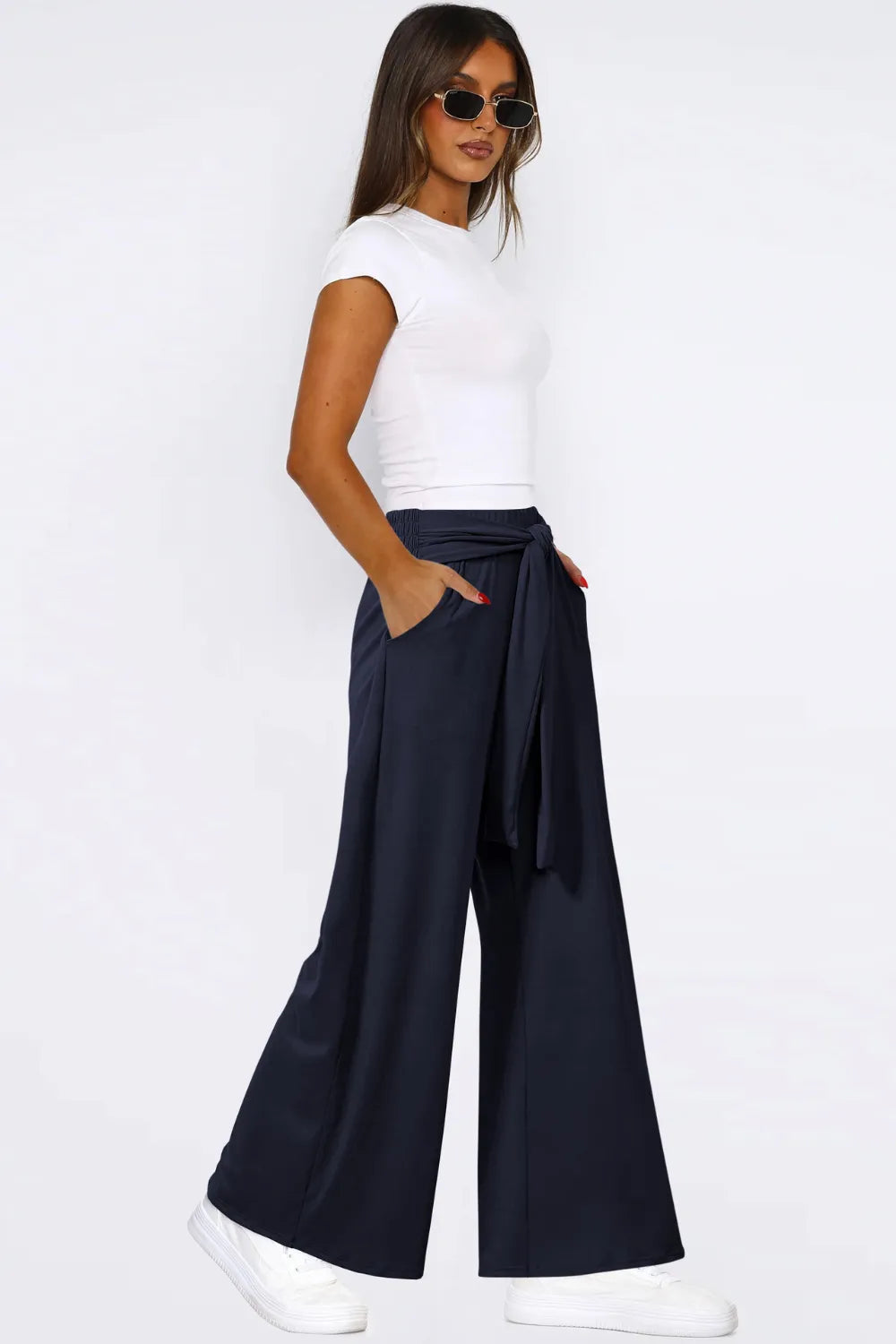 Tied Wide Leg Pants Pockets (3)