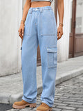 High-waisted Cargo Jeans (2)