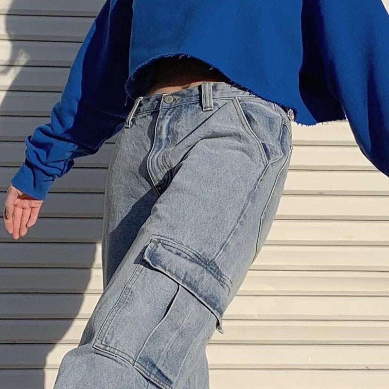 Denim Straight Leg Pants photo 1