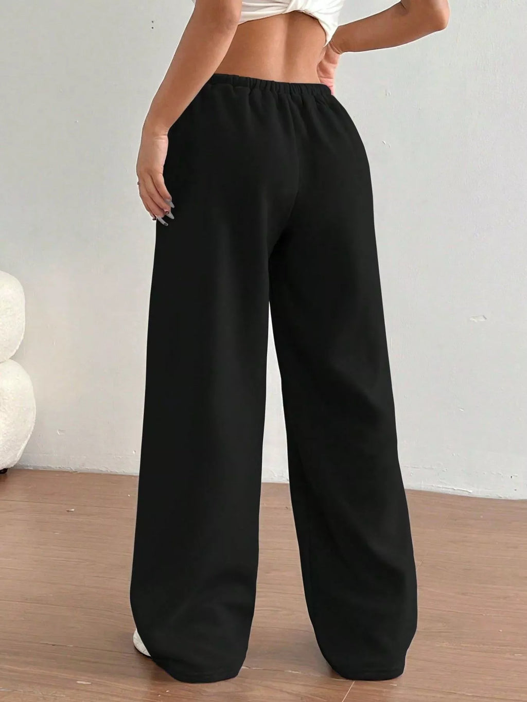 Casual Drawstring High Waist Wide Leg Sweatpants (14)