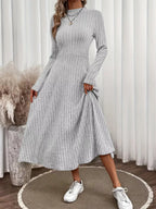 Ribbed Knit Long Sleeve Midi Dress (13)