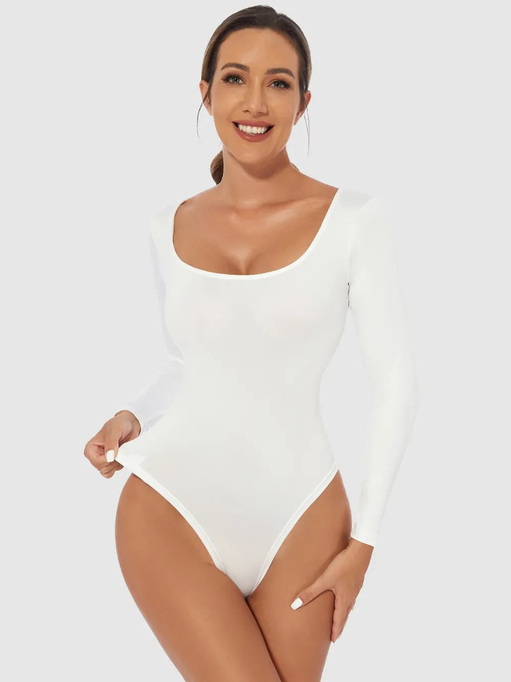 Full Size Scoop Neck Long Sleeve Bodysuit (2)
