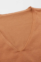Slit V-neck Half Sleeve Knit Top (3)