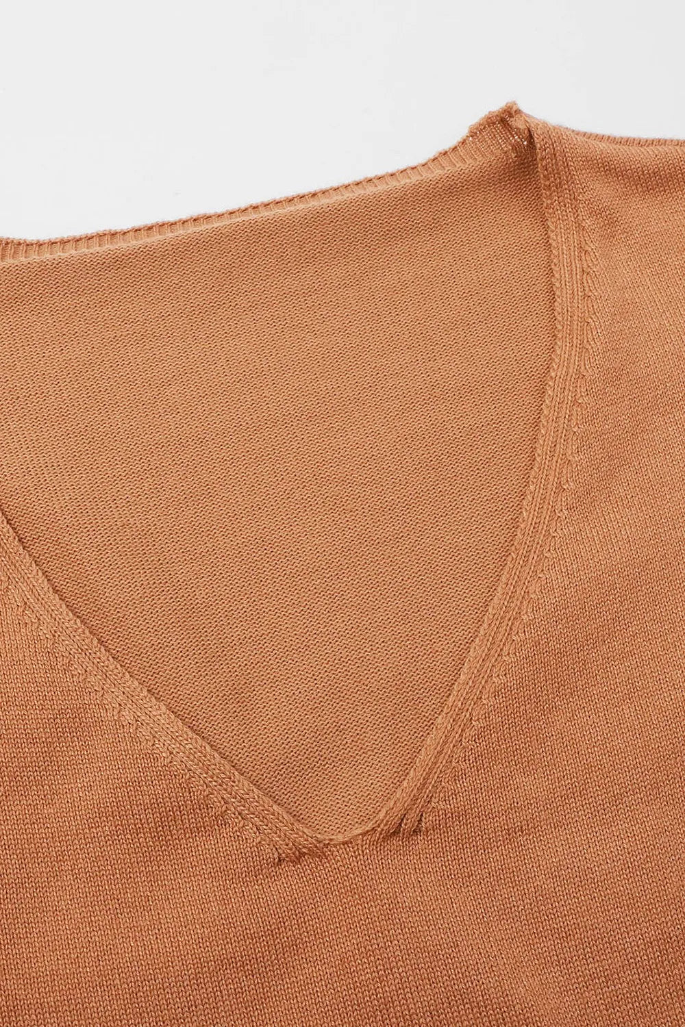 Slit V-neck Half Sleeve Knit Top (3)