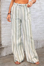 Full Size Striped Wide-leg Pants Plus