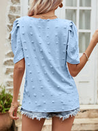 Swiss Dot Short Puff Sleeve Top (9)