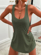 Casual Tank Mini Dress Curved Hem (26)