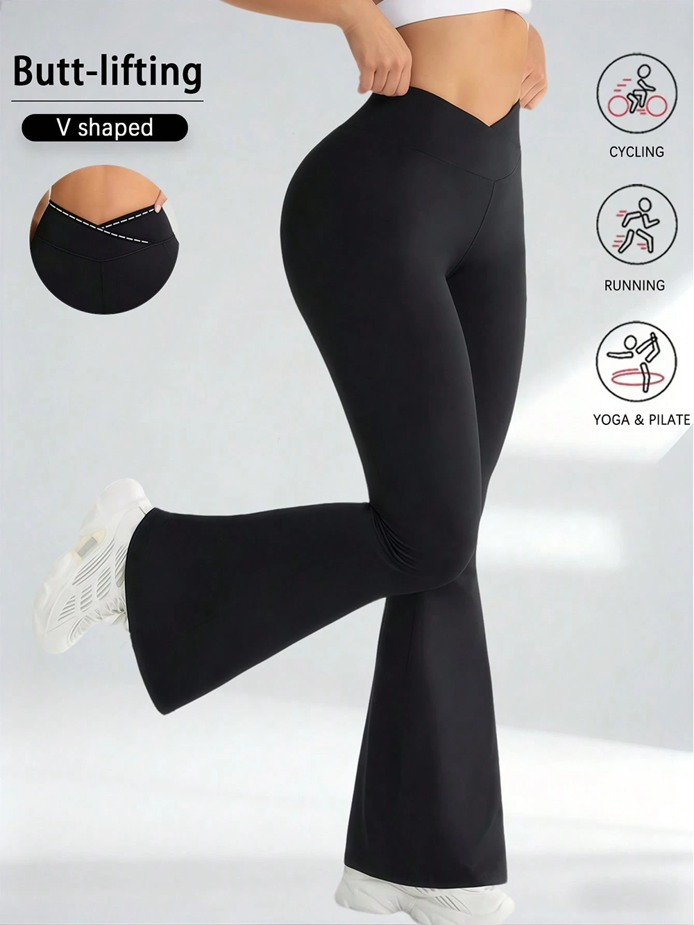 Crossover High Waist Flare Leggings photo 4