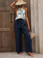 Printed Tank Top Wide Leg Pants Set (25)