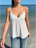 Polka Dot V-neck Flowy Cami
