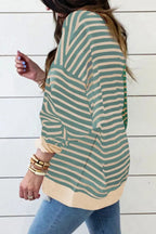 Contrast Stripes Round Neck Long Sleeve Sweatshirt (11)