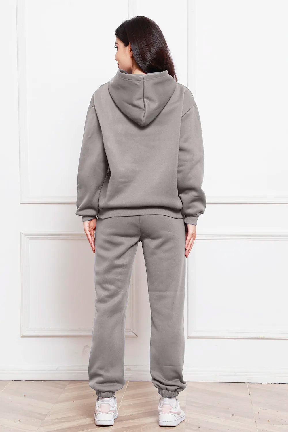 Drop Shoulder Long Sleeve Hoodie Pants Set (24)