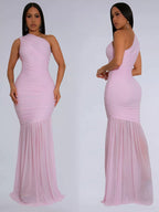 One-shoulder Ruched Bodycon Maxi Dress (11)