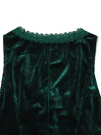 Velvet Lace Trim Button-down Vest (9)
