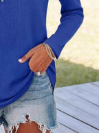 Half Zip Long Sleeve Knit Top (9)