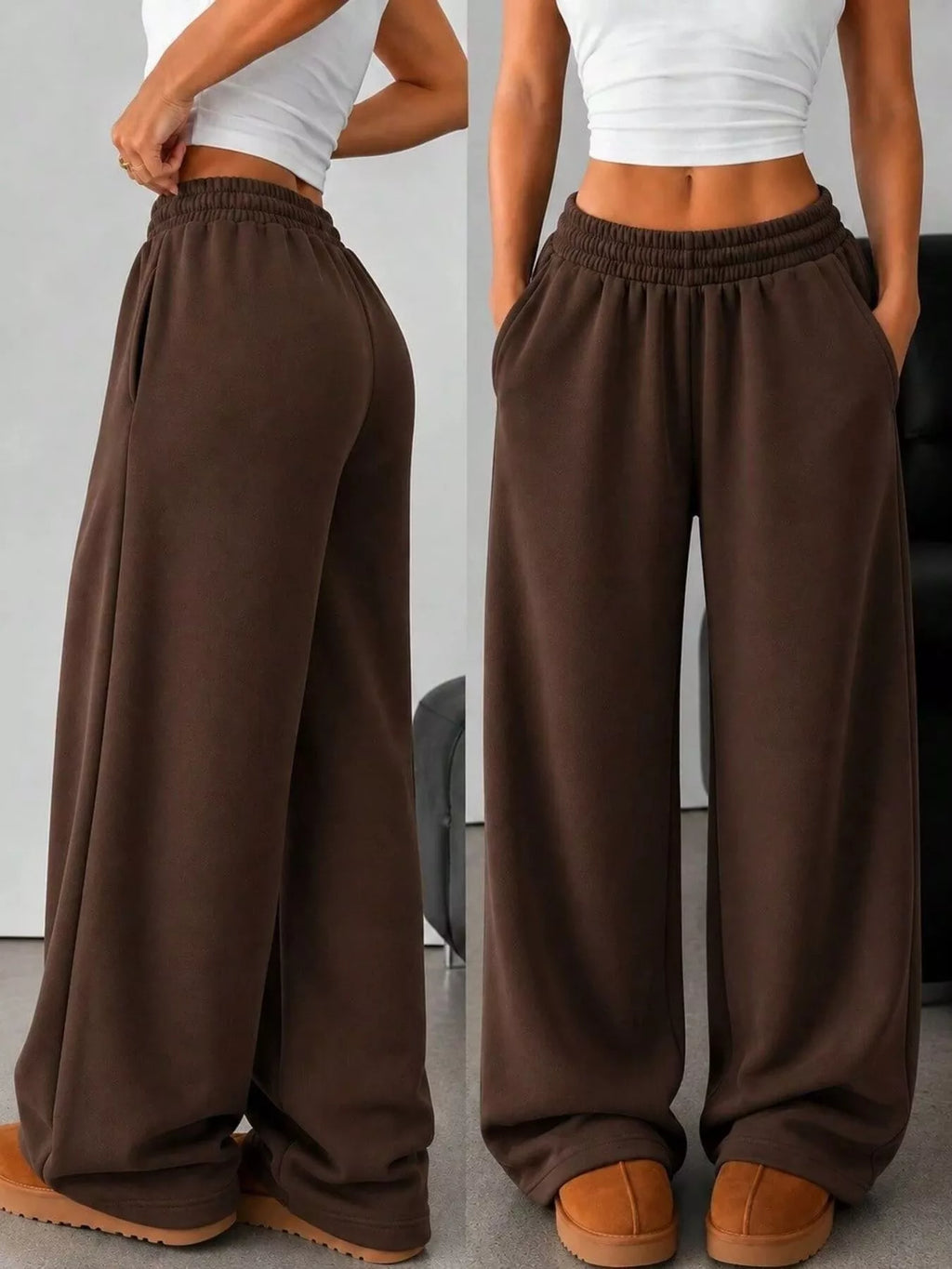 Elastic Waist Wide-leg Sweatpants (5)