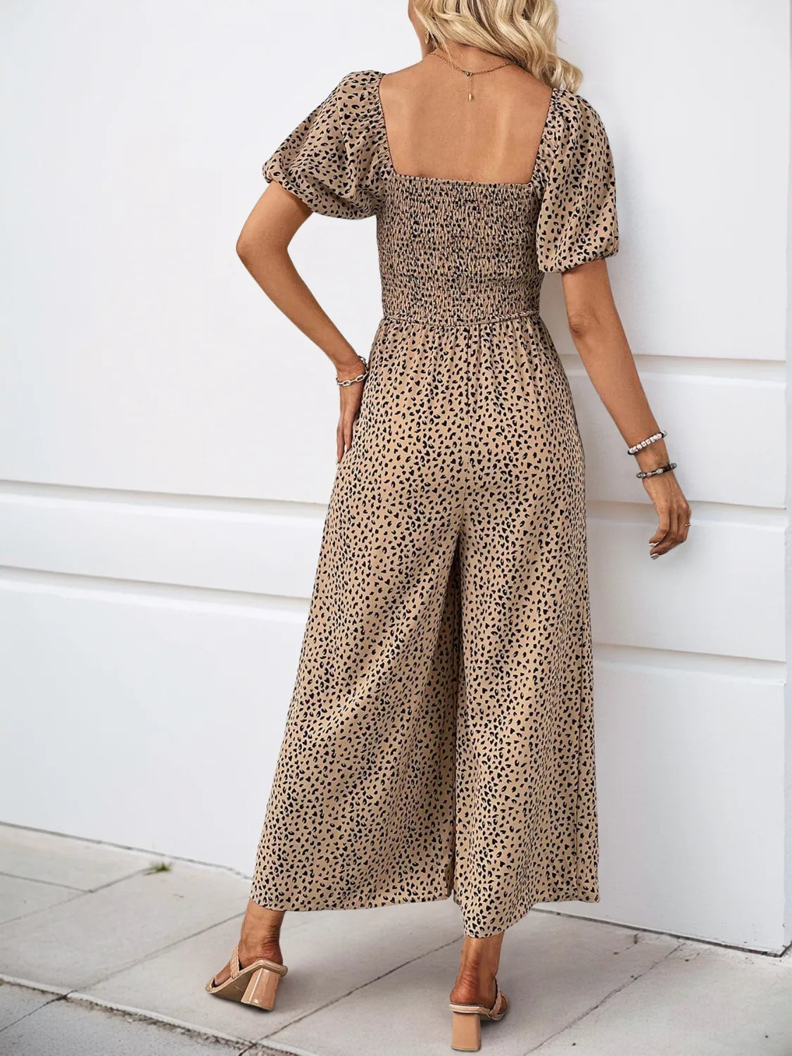 Printed Square Neck Puff Sleeve Jumpsuit (2)