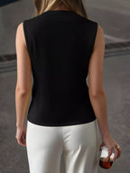 Sleeveless Button-down Knit Vest (10)