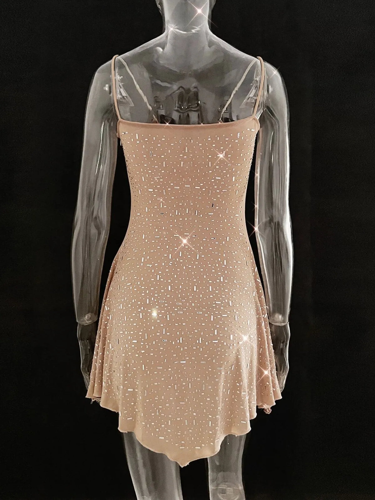 Rhinestone Decor Mini Cami Dress (10)
