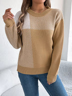 Block Striped Round Neck Sweater (6)
