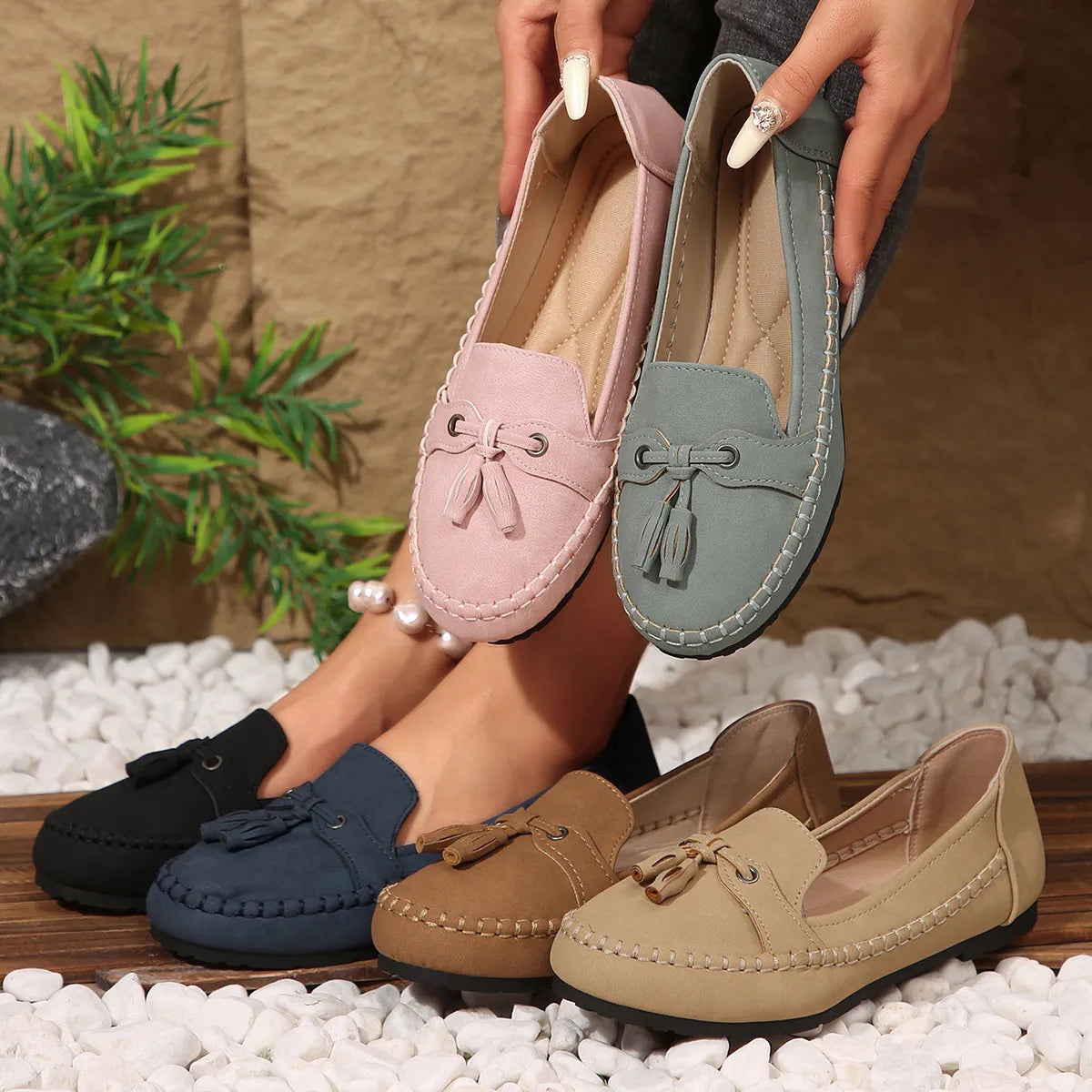 Round Toe Flat Slip-ons