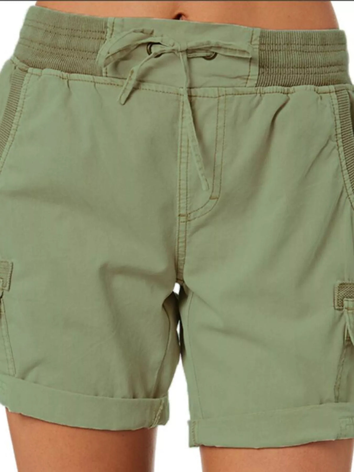 Full Size Drawstring Cargo Shorts Plus (19)