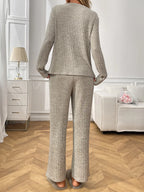 Ribbed Long Sleeve Top Pants Lounge Set (10)