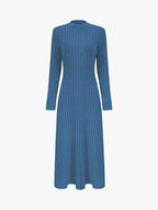 Ribbed Knit Long Sleeve Midi Dress (5)