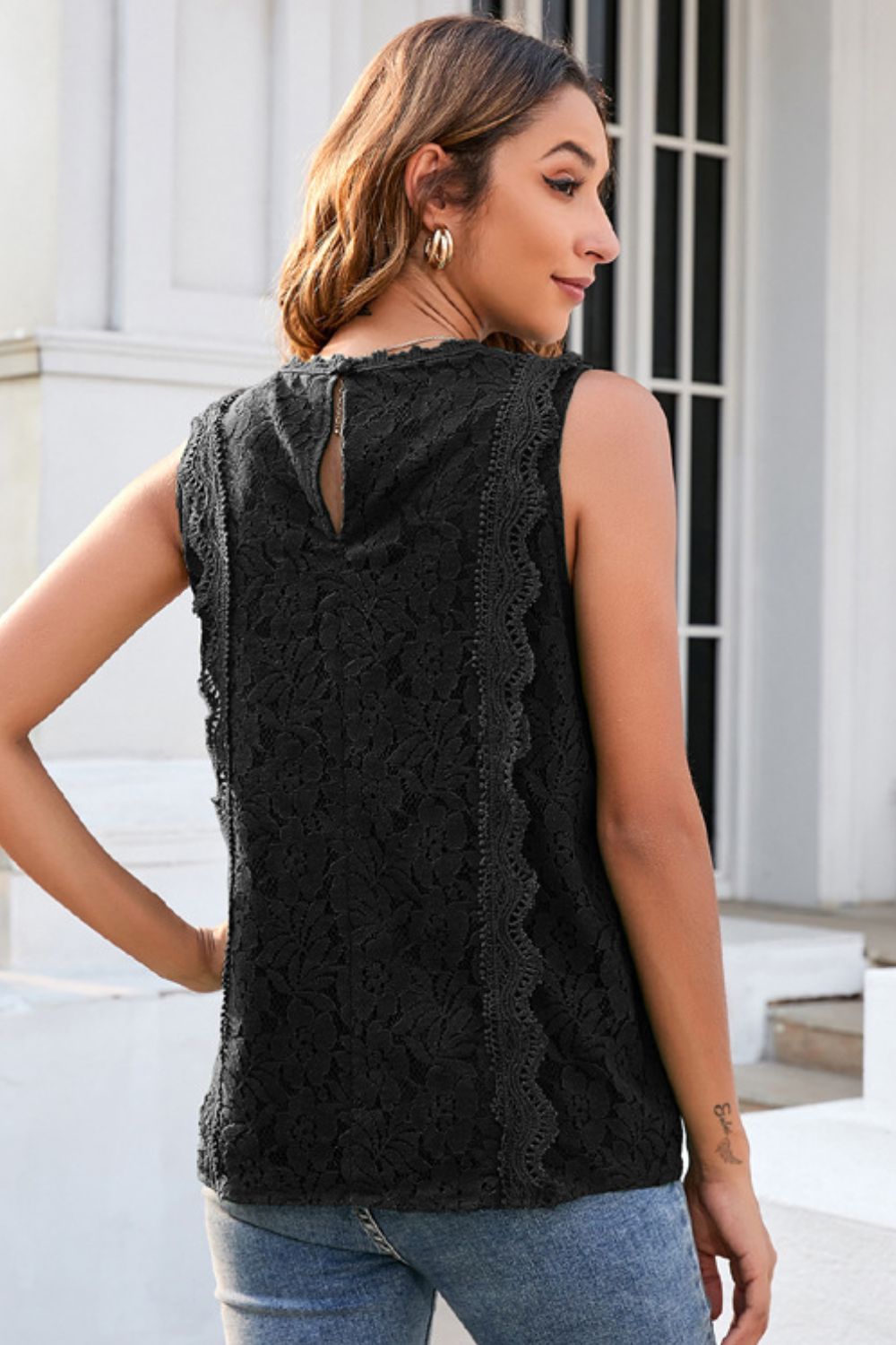 Lace V-neck Tank (2)