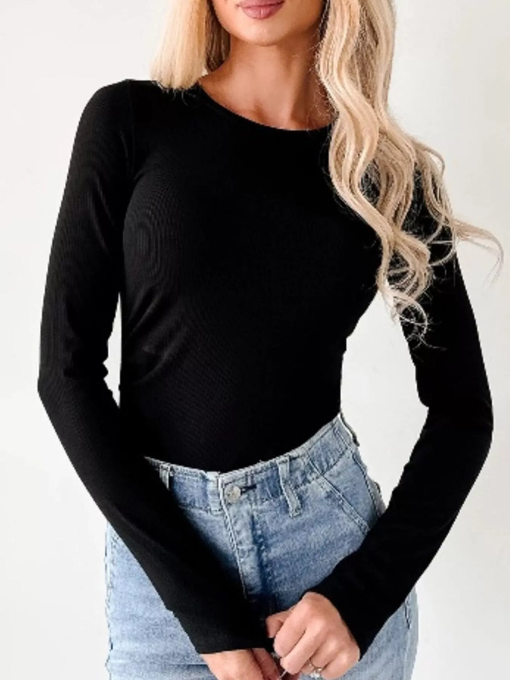 Ribbed Long Sleeve Fitted Bodysuit (11)